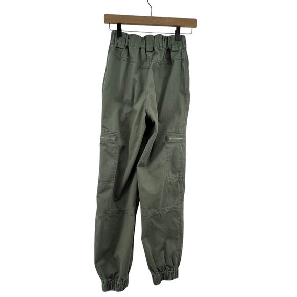TNA Size XS Pants Jogger Cargo Green Zippered Pockets Cotton High Rise - Picture 3 of 4